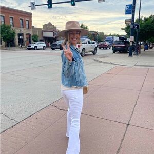 Topshop Jamie flare high rise white